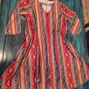 Multi color SW print dress